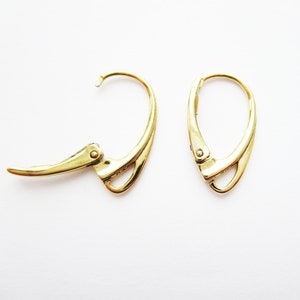 Leverback Earring Hooks Sterling Silver 925 Gold Plated