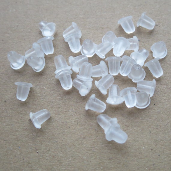 100 Pcs Silicone Earring Stoppers Clutch Backs Stoppers, Earrings
