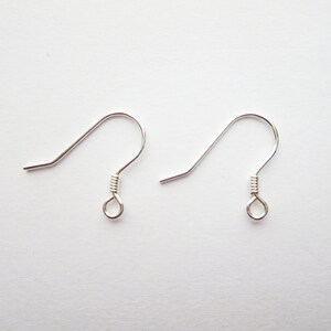 French Coil Earring Hooks EarWire Solid Sterling Silver 925 Different Quantities 2 - 100 pc