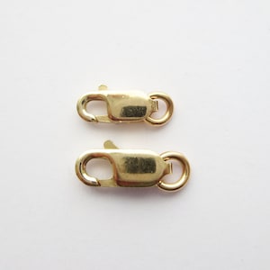 8 , 10 mm  14K Solid Yellow Gold Lobster Clasp With Open Ring For Necklace Bracelet