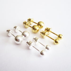 4 , 6 mm boloorbellen sterlingzilver 925 vergulde 14 kt stekers