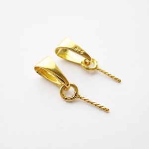 Ciondolo con ciondolo a cauzione, connettore in argento sterling 925 placcato oro