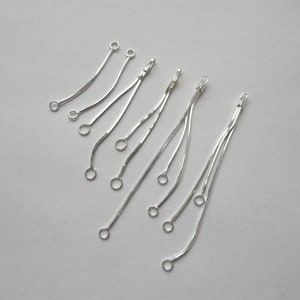 2 - 20 piezas de pendientes de plata de ley maciza 925 con conector de cadena de serpiente de eslabón simple, doble y triple