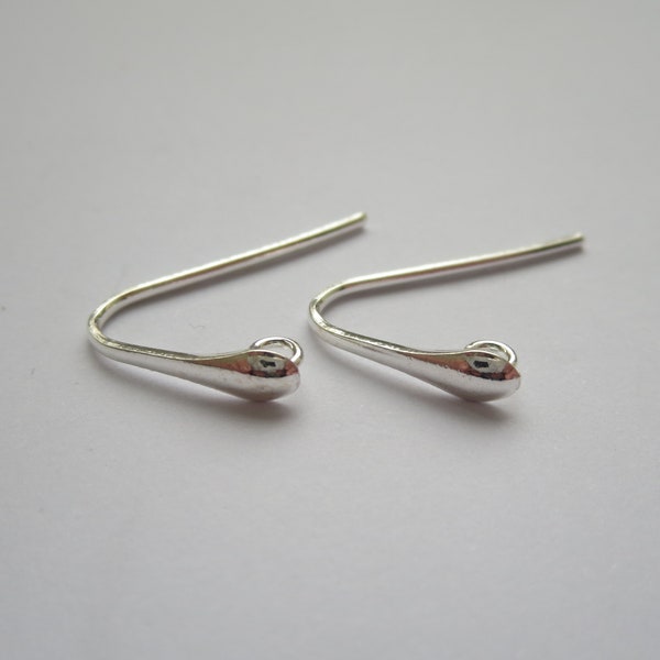 Solid Sterling Silver 925 French Wire Earring Hooks 20 x 15 x 3.5 mm