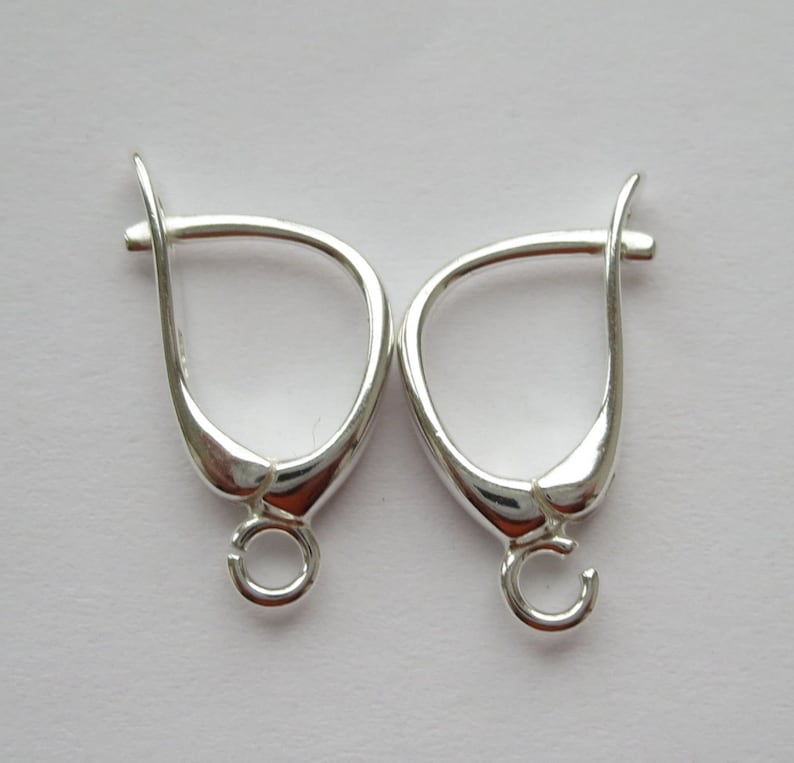 2 100 pc Solid Sterling Silver 925 leverback earring hooks image 1