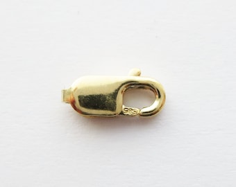 Chiusura a moschettone in oro giallo massiccio 14K da 3 x 8 mm, sostituisce il braccialetto della collana