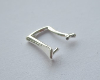 Solid Sterling Silver 925 Pendant Charm Clamp Pinch Clip Connector Findings Different Quantities 1 , 2 , 5 , 10 , 20 , 50 , 100 pc