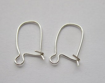 2 - 100 pc Solid Sterling Silver 925 Kidney Earring Hooks