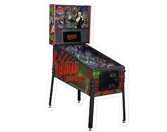 Elvira's House of Horrors Pinball Machine Sticker (Durable Vinyl)