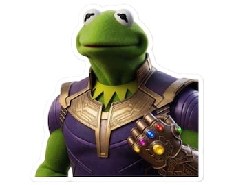 Kermit as Thanos Sticker | Durable Vinyl Decal