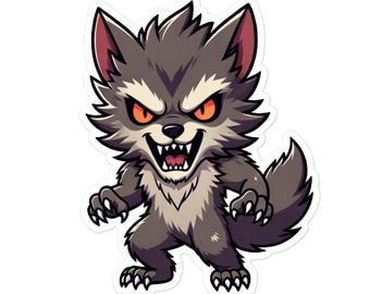 Werewolf Sticker: Durable Vinyl, Bubble-Free Application, Regular Use