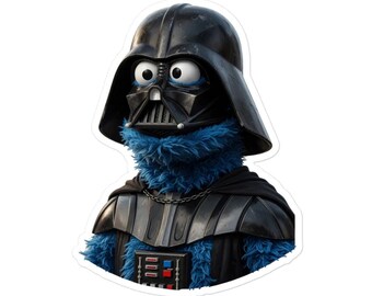 Darth Cookie Monster Sticker | Durable Vinyl Decal (Easy Application)