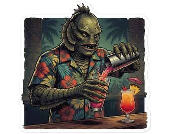 Creature Cocktail Sticker | Durable Vinyl Decal for Drink Lovers