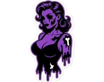 Zombie Girl Sticker: Durable Vinyl Decal for Regular Use
