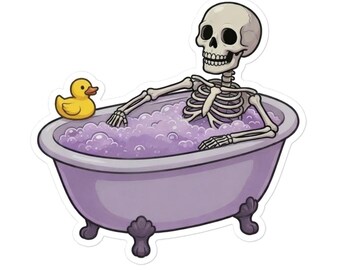 Skeleton Bathtub Sticker | Skeleton Rubber Ducky Bath Decal