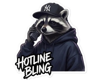 Raccoon Wearing Cap Sticker | Durable Vinyl Decal (5 Inch)