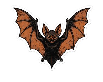 Spooky Bat Sticker: Durable Vinyl Decal for Halloween Decoration