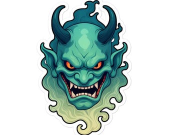 Oni Smoke Sticker | Durable Vinyl Decal, Easy Application