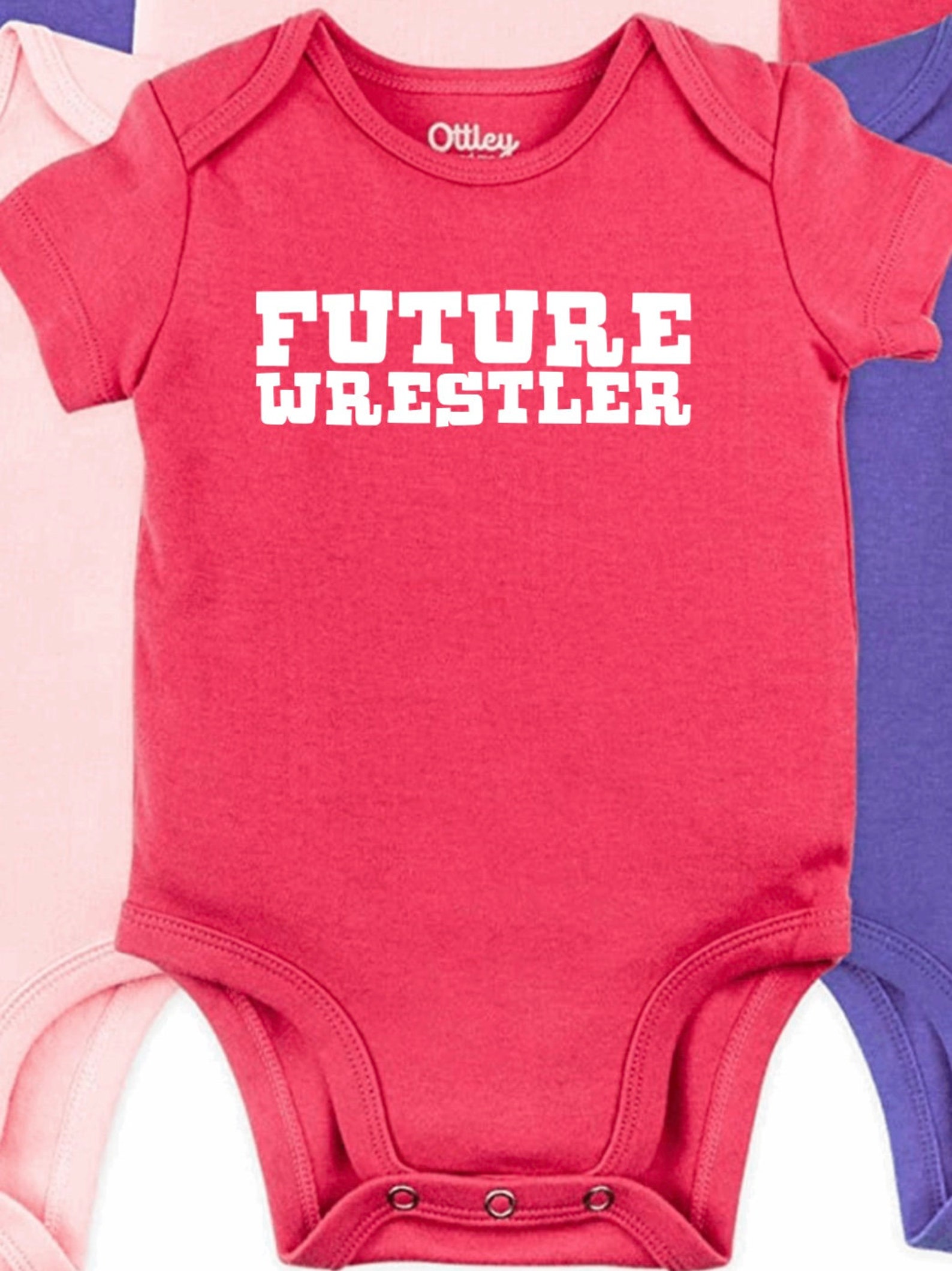 Daddys Mommys Future Wrestler Onesie pink 03 Mo. Etsy