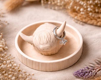 Highland Cow Ring Dish – 3D Printed Farmhouse Decor
