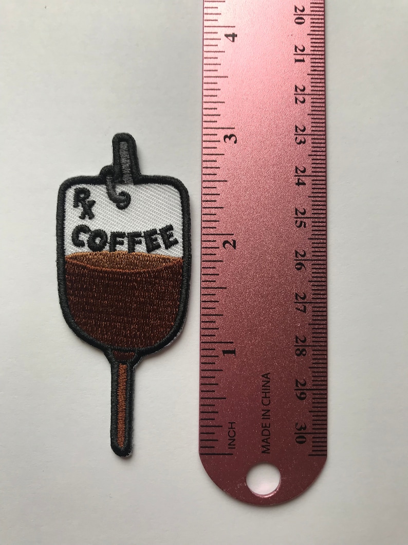 Coffee IV Bag Embroidered Iron-on Patch Coffee Patch Coffee Gift Coffee Lover Caffine Addict Coffee Addict Funny Patch image 7