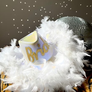 Bride to Be Feather Boa Cowboy Hat: Bachelorette Party Hat