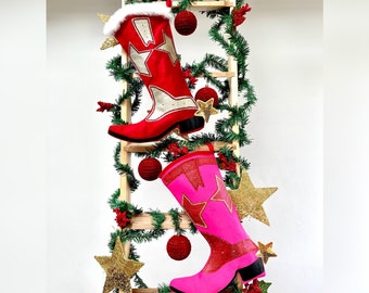 Cowboy Boot Christmas Stocking • Present Stockings • Christmas Cowgirl • Cowgirl Boot • Cowboy Christmas
