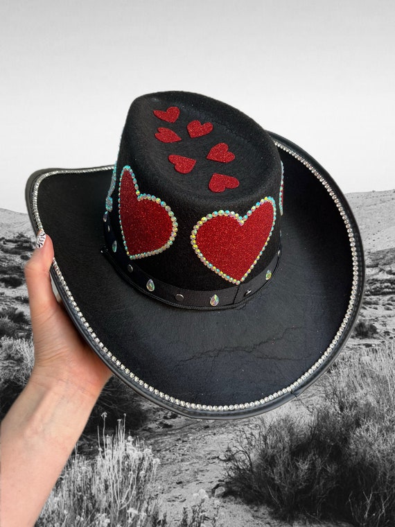 Personalized Rhinestone Cowboy Hat: Black Stetson With Love  display picture 1