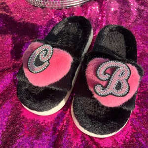 Pink Double Initial Slippers