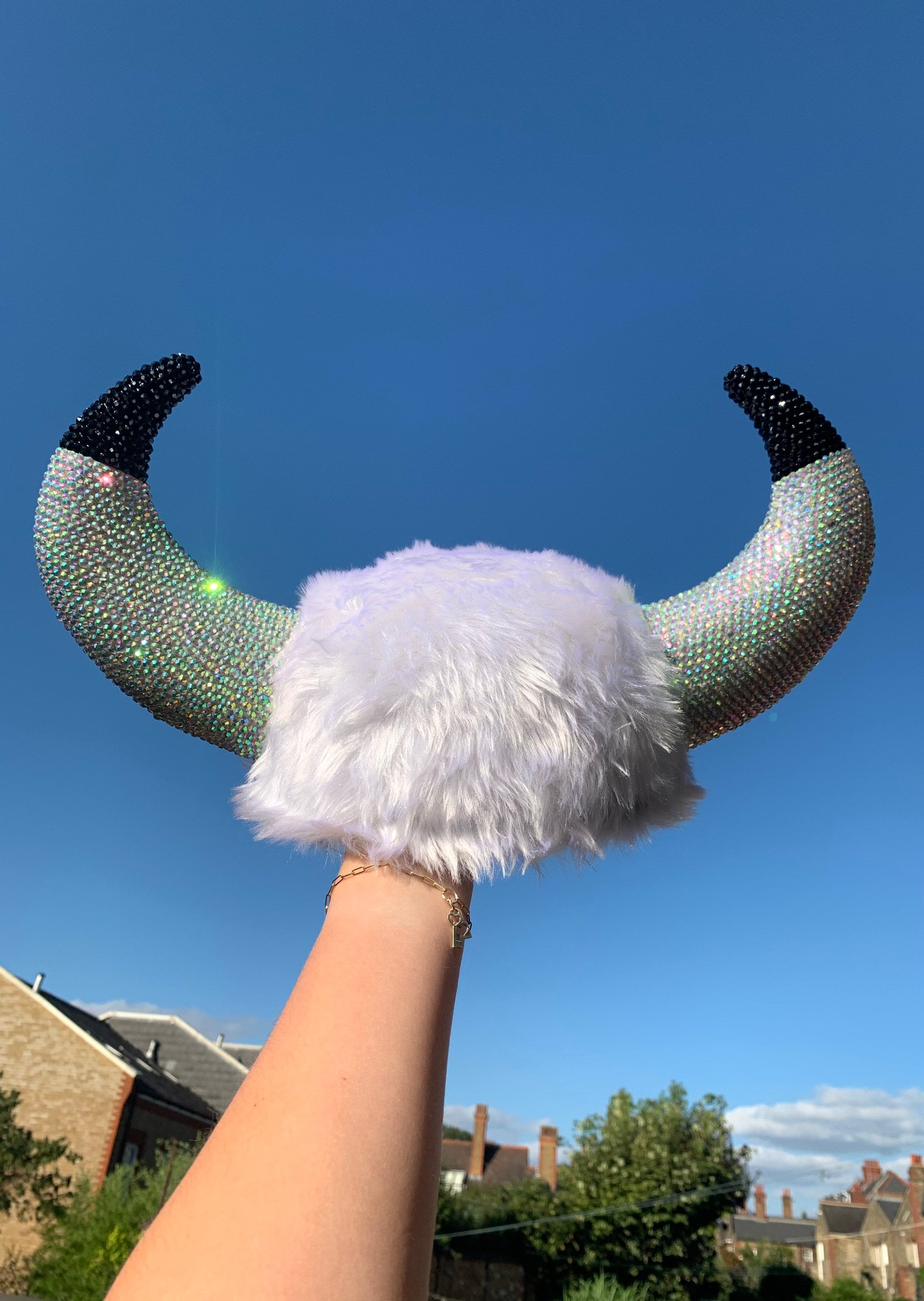 Rhinestone Viking Helmet Fancy Dress Helmet Viking Costume Helmet