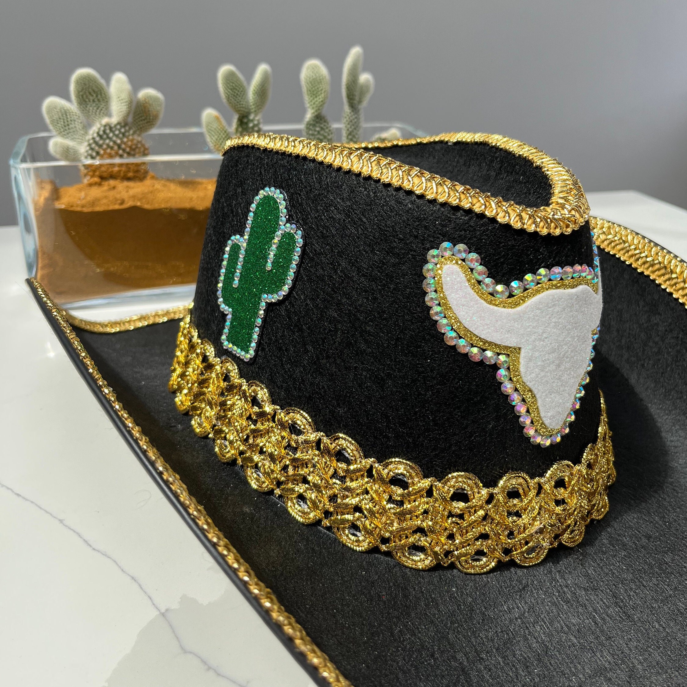 Beef Yellow Cowboy Hat with Black Stitching display picture 3