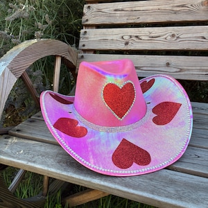 Metallic Pink Rhinestone Cowboy Hat: Festival Cowgirl Style - Etsy