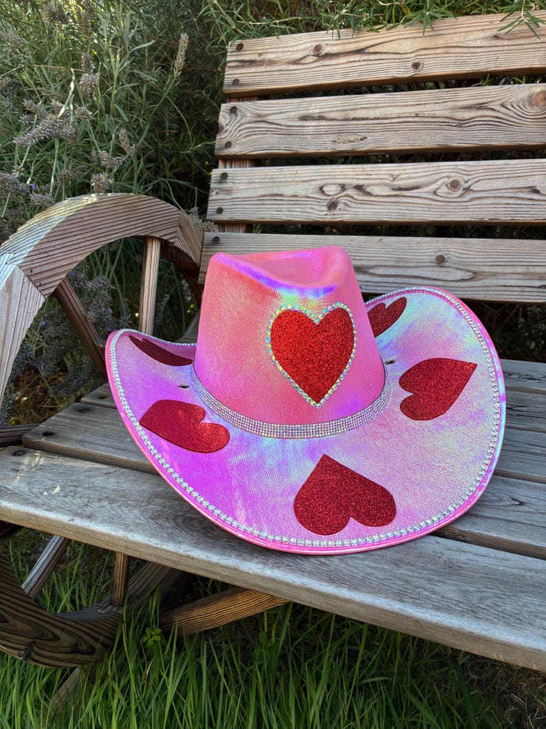 Metallic Pink Rhinestone Cowboy Hat: Festival Cowgirl Style - Etsy