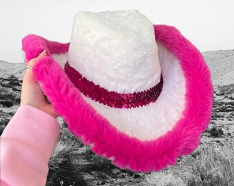 50 Pack Pink Cowgirl Hat With Feather Boa and Silver  display picture 1
