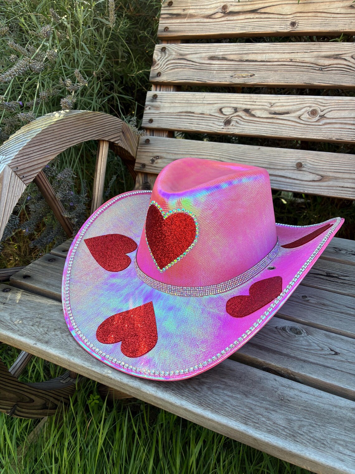 Metallic Pink Rhinestone Cowboy Hat: Festival Cowgirl Style - Etsy