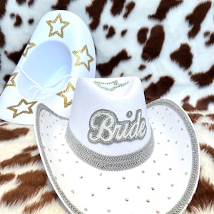 Bride To Be Cowboy Hat • White Rhinestone Cowgirl Hat • Cowboy Hat With a Veil • Bridal Cowboy Hat • Bachelorette Cowgirl Hat