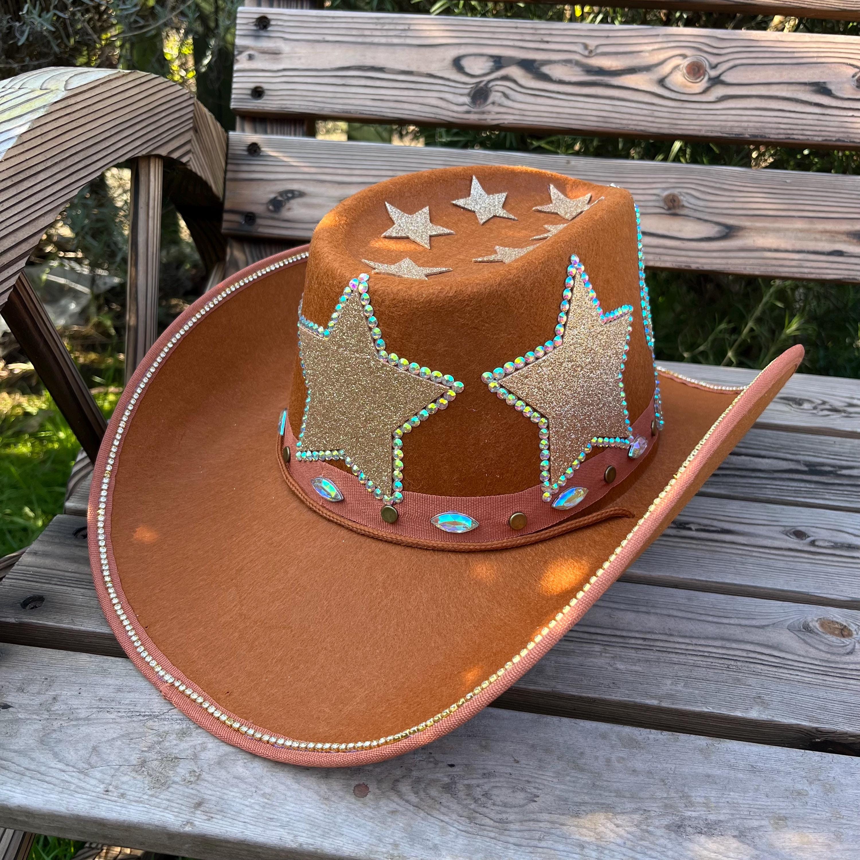 New Brown Cowboy Hat Felt w/Rhinestone Embellishments Shyanne® Women main image 3