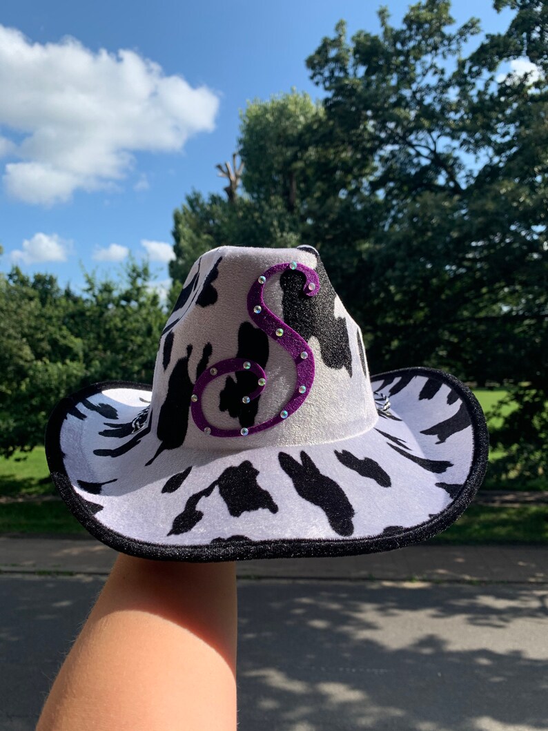 Cowgirl Hat Cow Print Cowboy Hat Personalised Cowboy Hat | Etsy