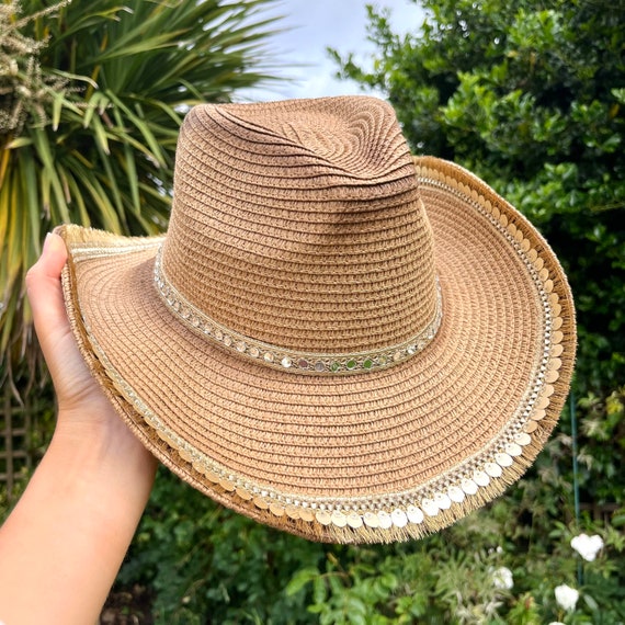 Western Straw Cowboy Hat Woven Sun Hat Cowgirl Beach Festival Men main image 4