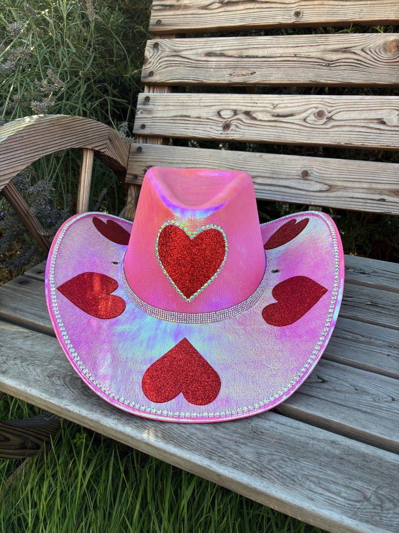 Metallic Pink Rhinestone Cowboy Hat: Festival Cowgirl Style - Etsy