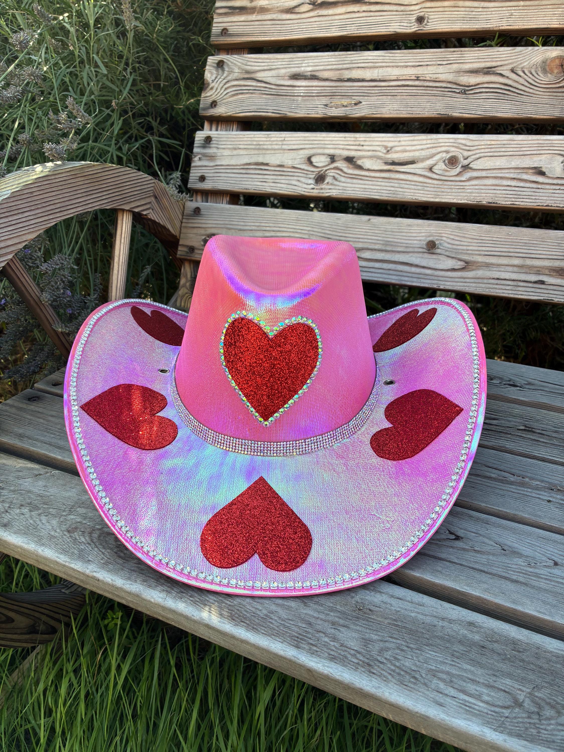 Metallic Pink Rhinestone Cowboy Hat: Festival Cowgirl Style 