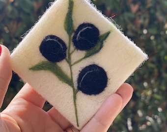 Wild Blueberry Dream Felted Soap / Textile Design