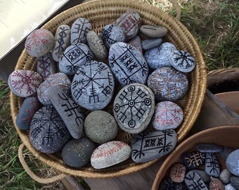 Painted Icelandic Stave Stones