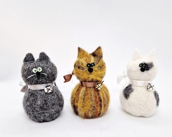 Icelandic Felted Wool Cat Jólakötturinn Handmade