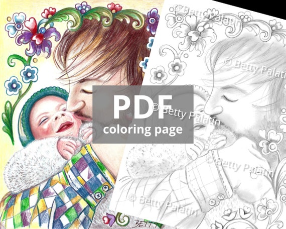 Father's Day Coloring Page Downloadable PDF Coloring - Etsy
