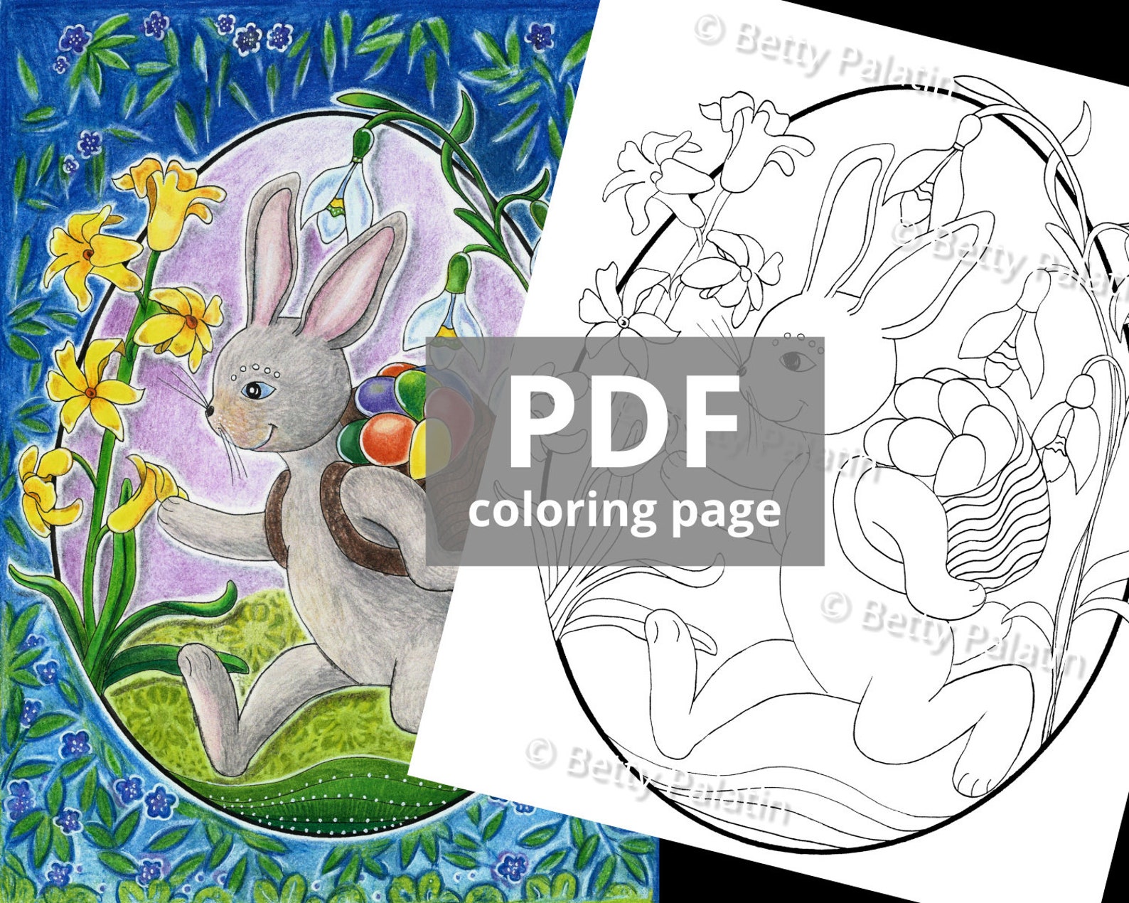 Easter Bunny Instant Digital Download