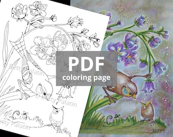Drink Coloring Page - downloadable PDF coloring page, 1 printable sheet to color, by Betty Palatin
