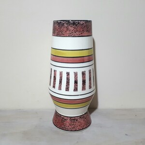 Pink and Black Ombre Beauceware Accordian Style Vase