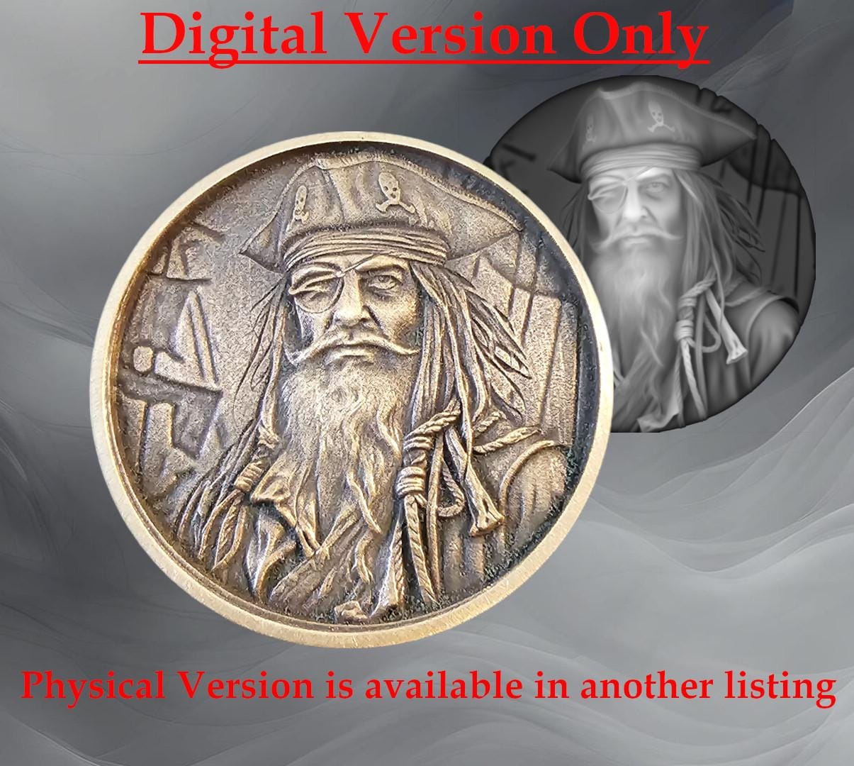 海賊コイン深度マップ：黒ひげの遺産 - CNC彫刻（デジタルファイル）