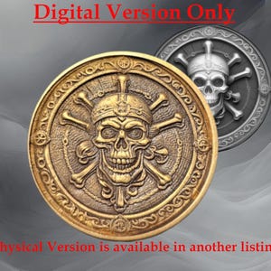 Skull & Crossbones Depth Map for CNC, STL or 3D Coin Making
